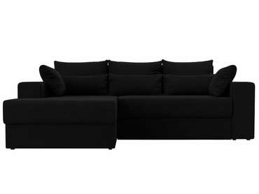 Угловой диван-кровать Майами черного цвета левый угол
