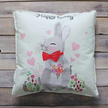 Подушка Happy Bunny из 100% хлопока