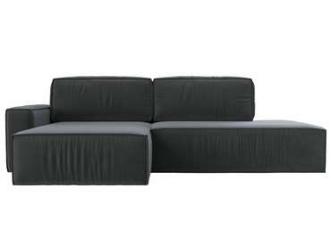 Угловой диван-кровать Прага модерн серого цвета левый угол