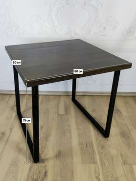 Стол обеденный Loft 80х80 со столешницей из массива сосны цвета венге