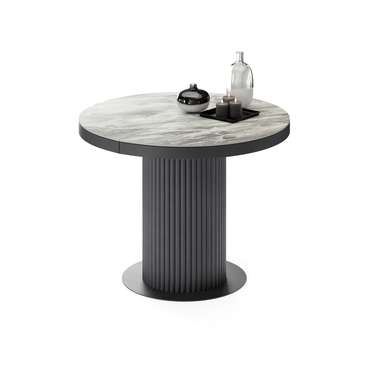 Раздвижной обеденный стол Меб серо-черного цвета