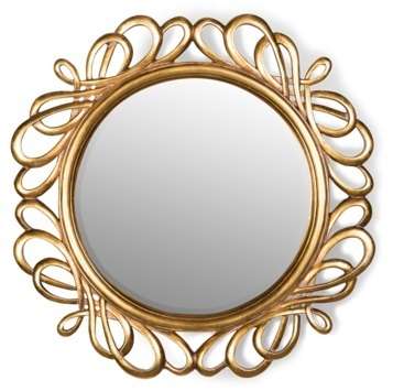 Настенное зеркало Plexus в раме золотого цвет
