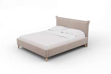 Кровать Олимпия 180x200 на деревянных ножках бежевого цвета