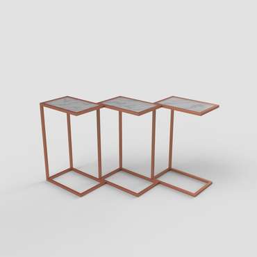 Журнальный столик "Alfred" бронзовый с прозрачным стеклом (700х300х400)