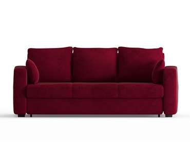 Диван-кровать Риквир в обивке из велюра бордового цвета
