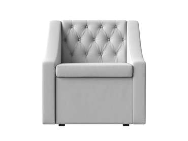 Кресло Мерлин белого цвета с ящиком (экокожа)