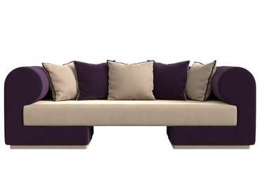 Прямой диван Кипр фиолетово-бежевого цвета