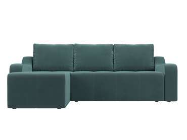 Угловой диван-кровать Элида бирюзового цвета левый угол