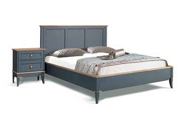 Кровать Стюарт 160x200 серо-синего цвета