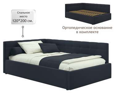 Кровать-тахта Bonna 120х200 черного цвета без подъемного механизма
