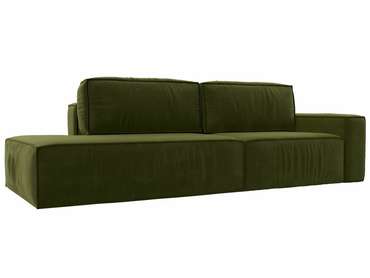 Прямой диван-кровать Прага модерн зеленого цвета подлокотник справа