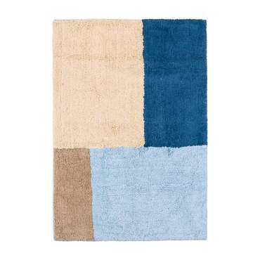 Мягкий коврик Naturel для ванной комнаты 60х90 см., цвет бежевый и синий