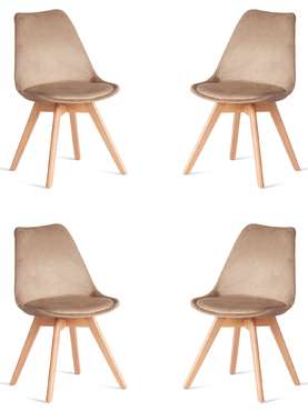 Комплект из четырех стульев Tulip Soft светло-бежевого цвета