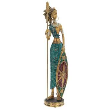 Фигура декоративная Африканка золотисто-голубого цвета