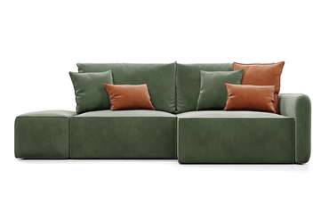 Угловой диван-кровать Портленд зеленого цвета