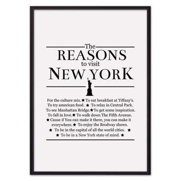 Постер в рамке Знаковые места Нью-Йорк 21х30 см