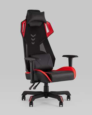 Кресло офисное Top Chairs Рэтчэт черно-красного цвета