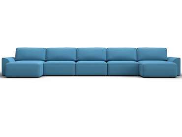 Угловой диван кровать Лига-048 МегаЛонг голубого цвета