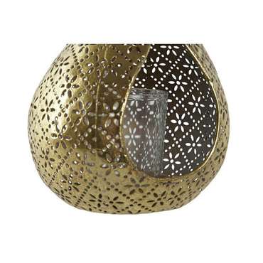 Подсвечник Позолоченный Металл Стеклянный 12,5 x 11,5 x 13,5 cm