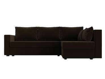 Угловой диван-кровать Мансберг коричневого цвета правый угол