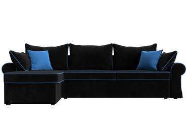 Угловой диван-кровать Элис черного цвета левый угол