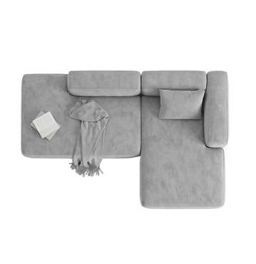 Угловой диван One серого цвета правый