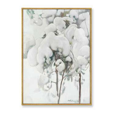 Репродукция картины на холсте Snow-Covered Pine Saplings, 1899г.