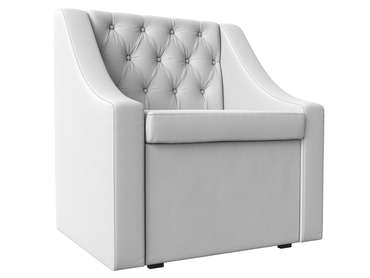 Кресло Мерлин белого цвета с ящиком (экокожа)