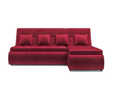 Угловой диван-кровать Дубай темно-красного цвета