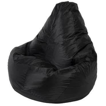 Кресло-мешок Груша L в обивке из ткани оксфорд черного цвета 