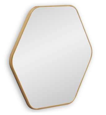 Настенное зеркало Hexagon M в раме золотого цвета