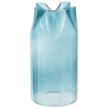 Стеклянная ваза H18 голубого цвета