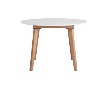 Раздвижной обеденный стол Крит бело-коричневого цвета