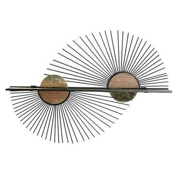 Полка Чёрный Натуральный Металл Деревянный MDF 70 x 12 x 51 cm стена
