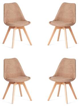 Комплект из четырех стульев Tulip Soft бежевого цвета