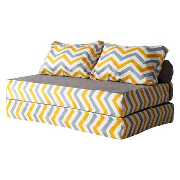 Бескаркасный диван-кровать Puzzle Bag Скандинавия XL желто-серого цвета