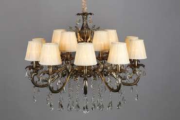 Большая люстра Catanzaro OML-30813-15 (ткань, цвет бежевый)