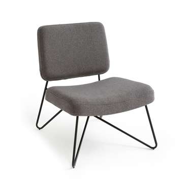 Кресло мягкое в винтажном стиле Watford серого цвета