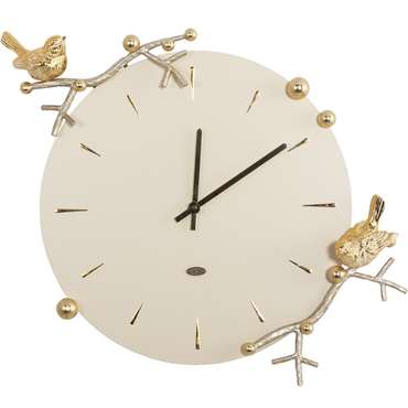 Часы настенные Терра бело-золотого цвета