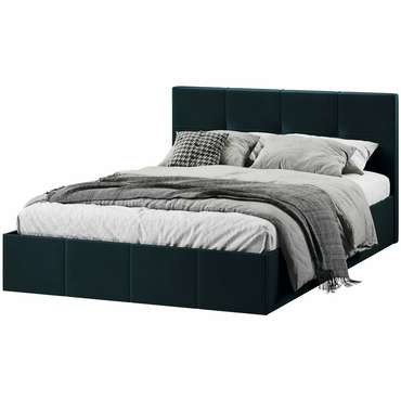 Кровать с мягкой обивкой Лора 140х200 Велюр Confetti Izumrud с подъемным механизмом
