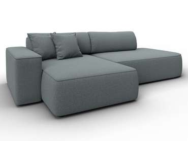 Угловой диван-кровать Лига-065 серого цвета левый