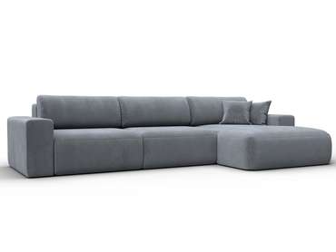 Угловой диван-кровать Лига 036 Классик Лонг серого цвета правый