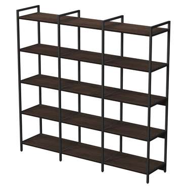 Стеллаж 10ССТ.5.600 средний тройной 5 полок темно-коричневого цвета
