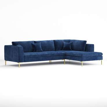 Угловой диван Kona темно-синеего цвета 
