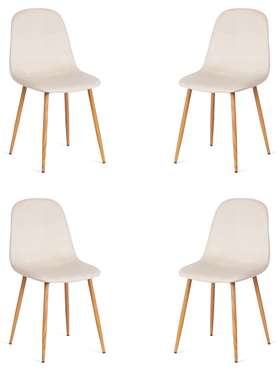 Набор из четырех стульев Breeze светло-бежевого цвета