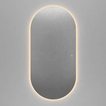 Овальное настенное зеркало Nolvis NF LED XL 96х196 с тёплой подсветкой и с сенсорной кнопкой