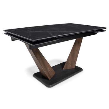 Раскладной обеденный стол Кели черно-коричневого цвета