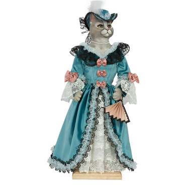 Коллекционная кукла Кошка Элеонора бирюзового цвета