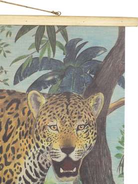 Картина подвесная Леопард зеленого цвета