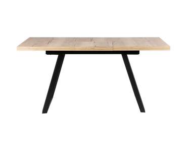 Раздвижной обеденный стол Пеле 140 бежево-черного цвета